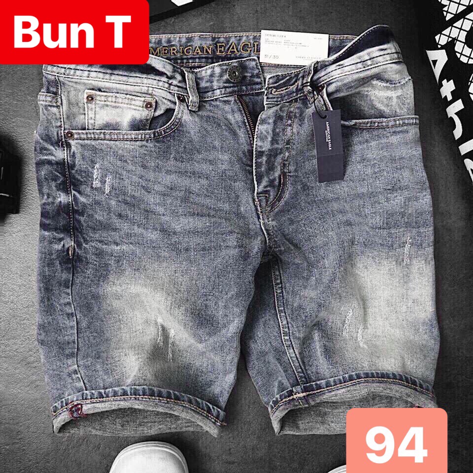QUẦN SHORT SỌT LỬNG JEAN NAM CHẤT BÒ XANH TRƠN, CO GIÃN NHẸ THÁI LAN T&T-94 TRANG BUN FASHION