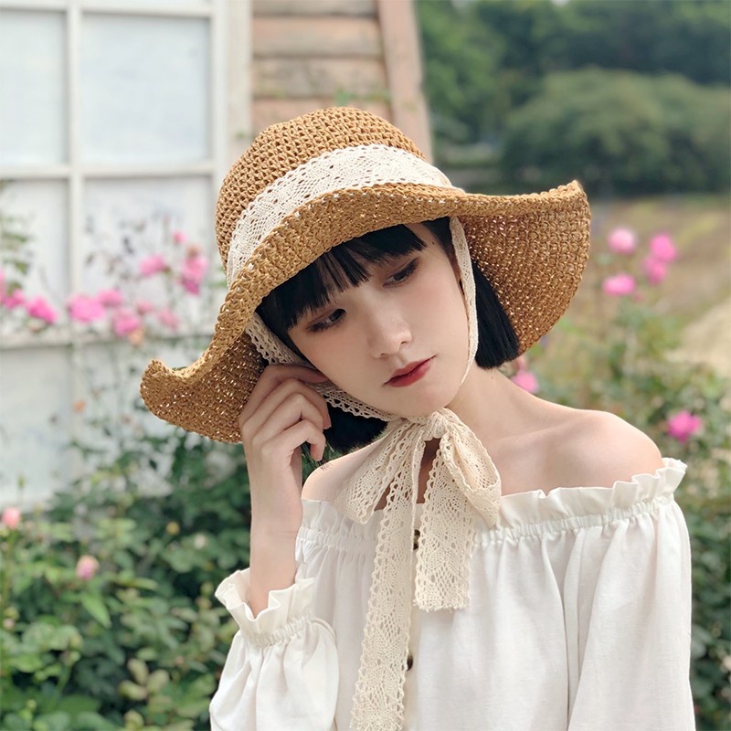 MŨ / NÓN CÓI ( ĐI BIỂN ) TIỂU THƯ MỀM THẮT NƠ VINTAGE [SH2]