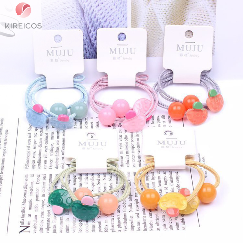 [HCM]Set 2 Sợi Dây Cột Cột Tóc Cho Bé Hình Trái Cây B301