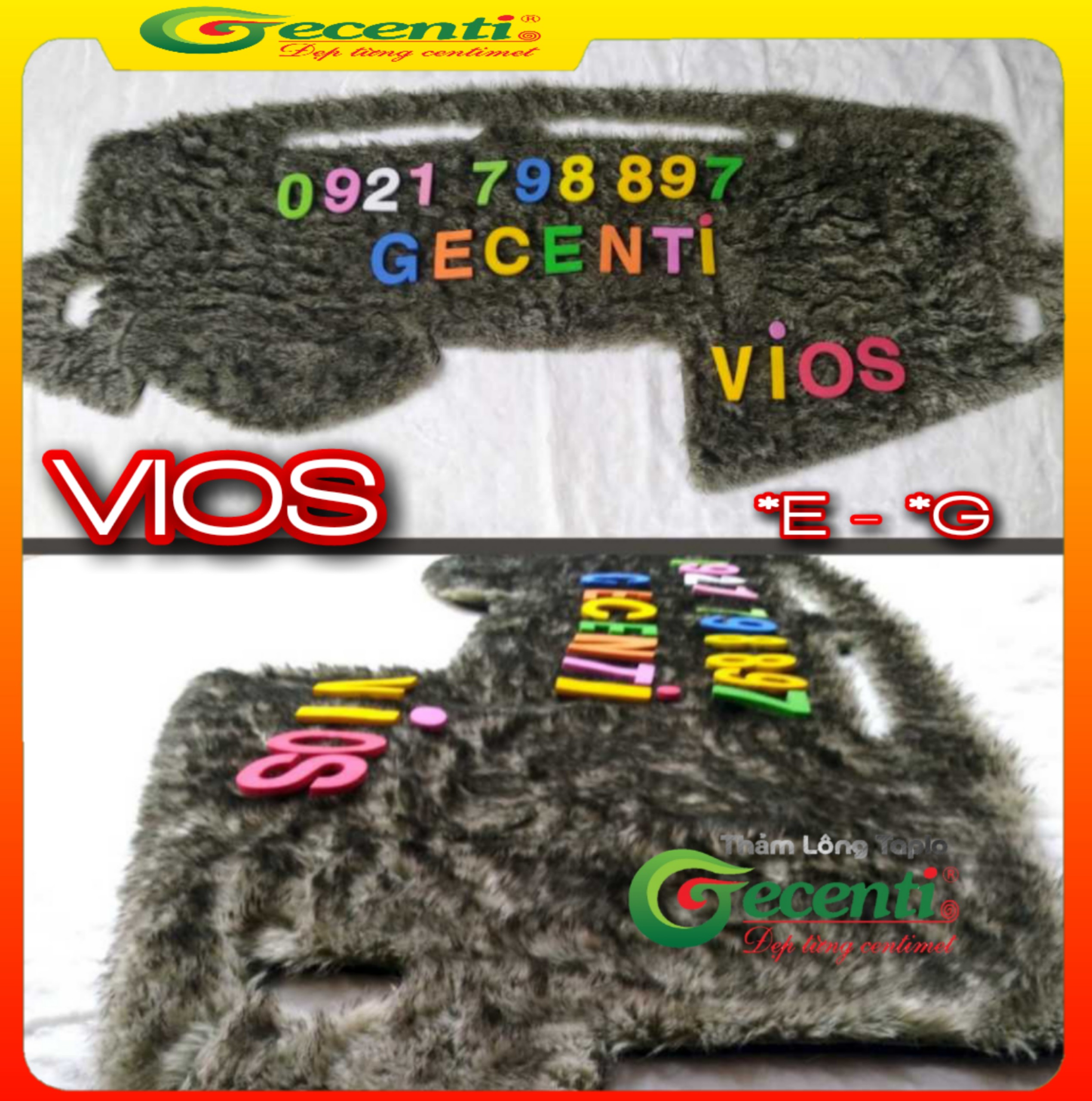[HCM]Thảm taplo lông thú cao cấp VIOS-Thương hiệu GECENTI
