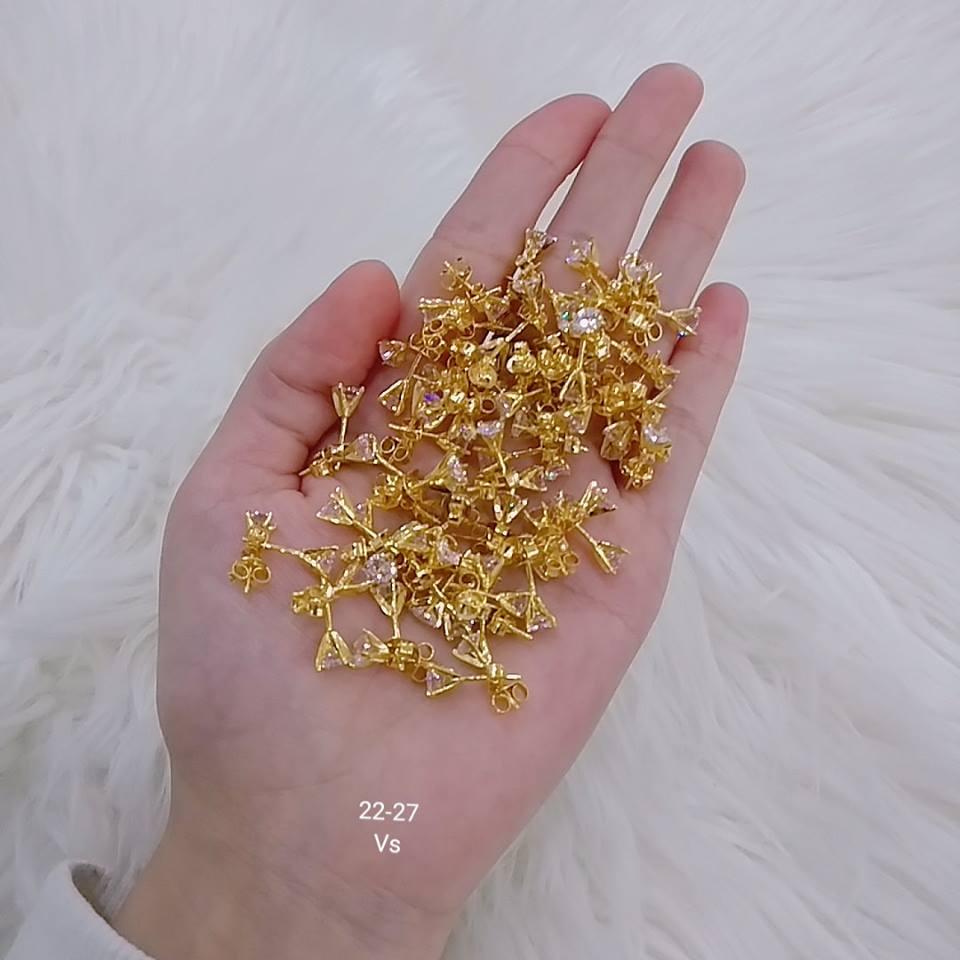 Bông tai nụ đá vàng 10k BTV28
