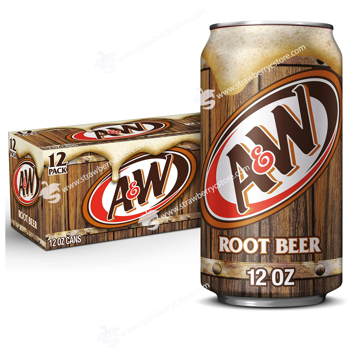 Nước ngọt có gas a&w root beer, lon 288 ml , lốc 12 lon
