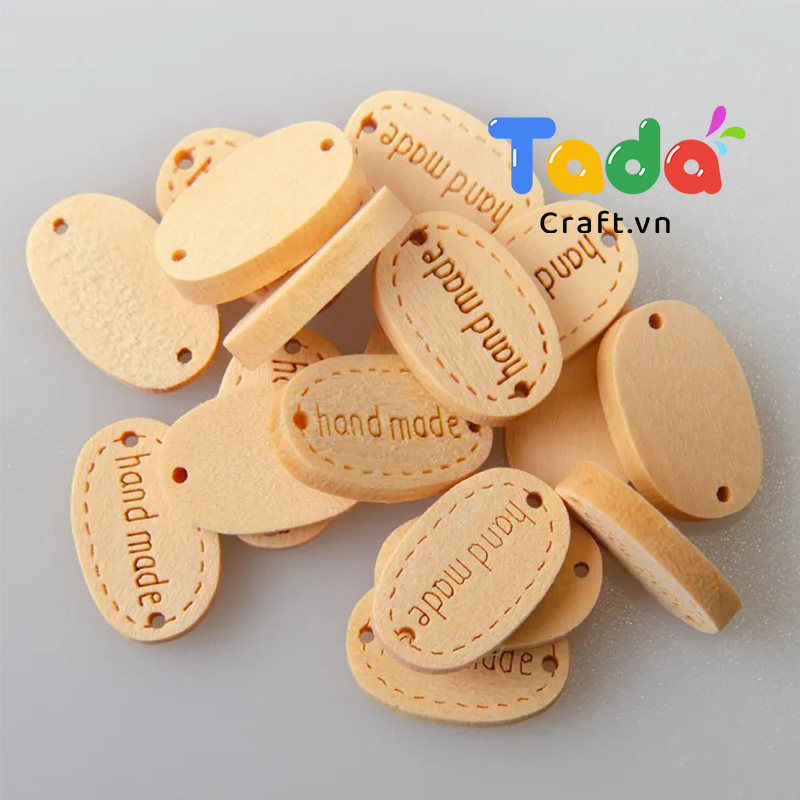 5 Cái Nút gỗ Handmade bầu dục
