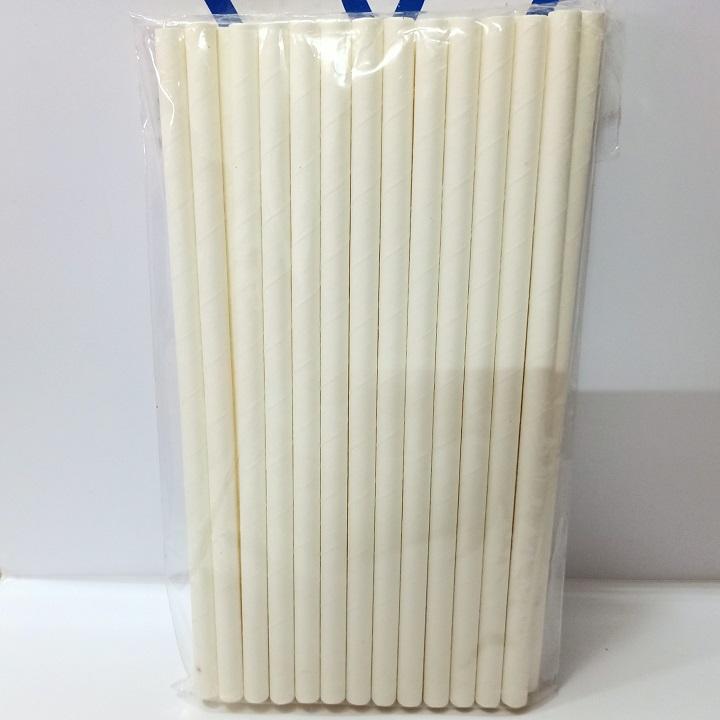 Ống Hút Giấy Trơn 8mm ( 25 cái/bịch)