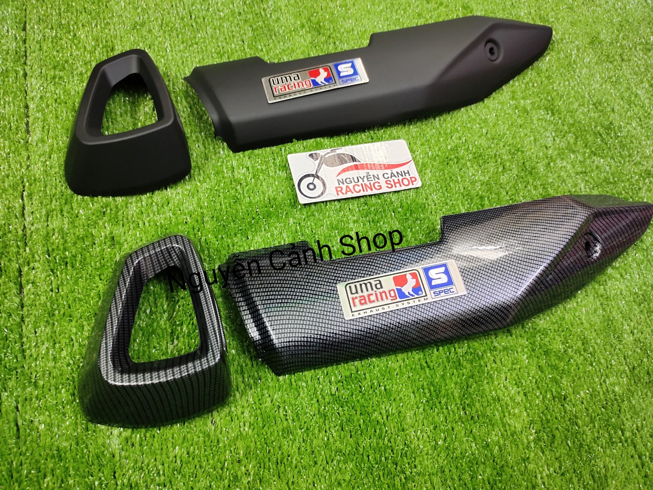 Ốp pô winner X 150 tem nhôm uma racing