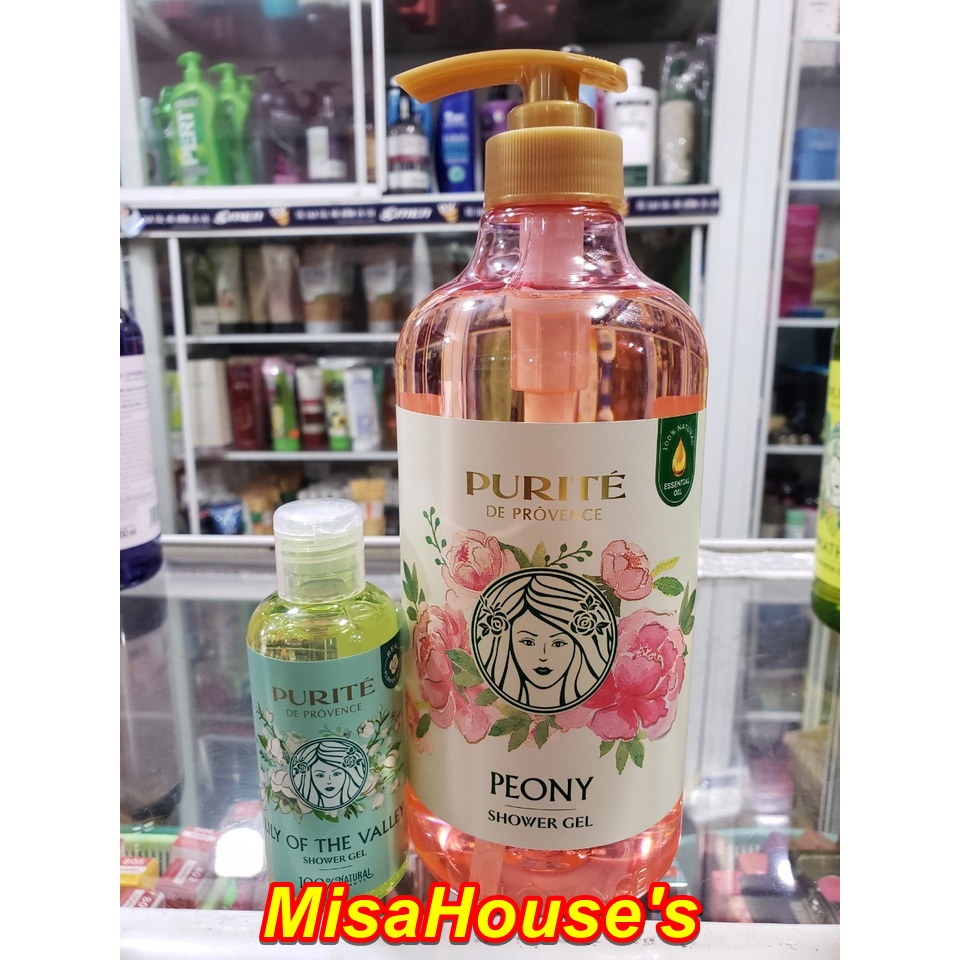 Sữa tắm Purité Chiết xuất hoa Mẫu đơn 850ml + Tặng kèm quà tặng ngẫu nhiên