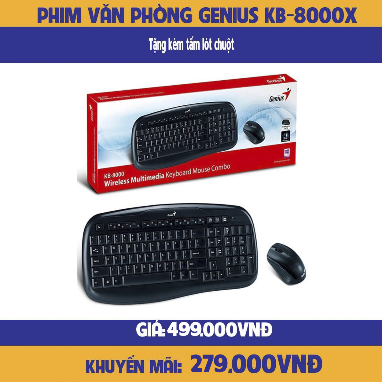 BÀN PHÍM VĂN PHÒNG GENIUS KB8000X