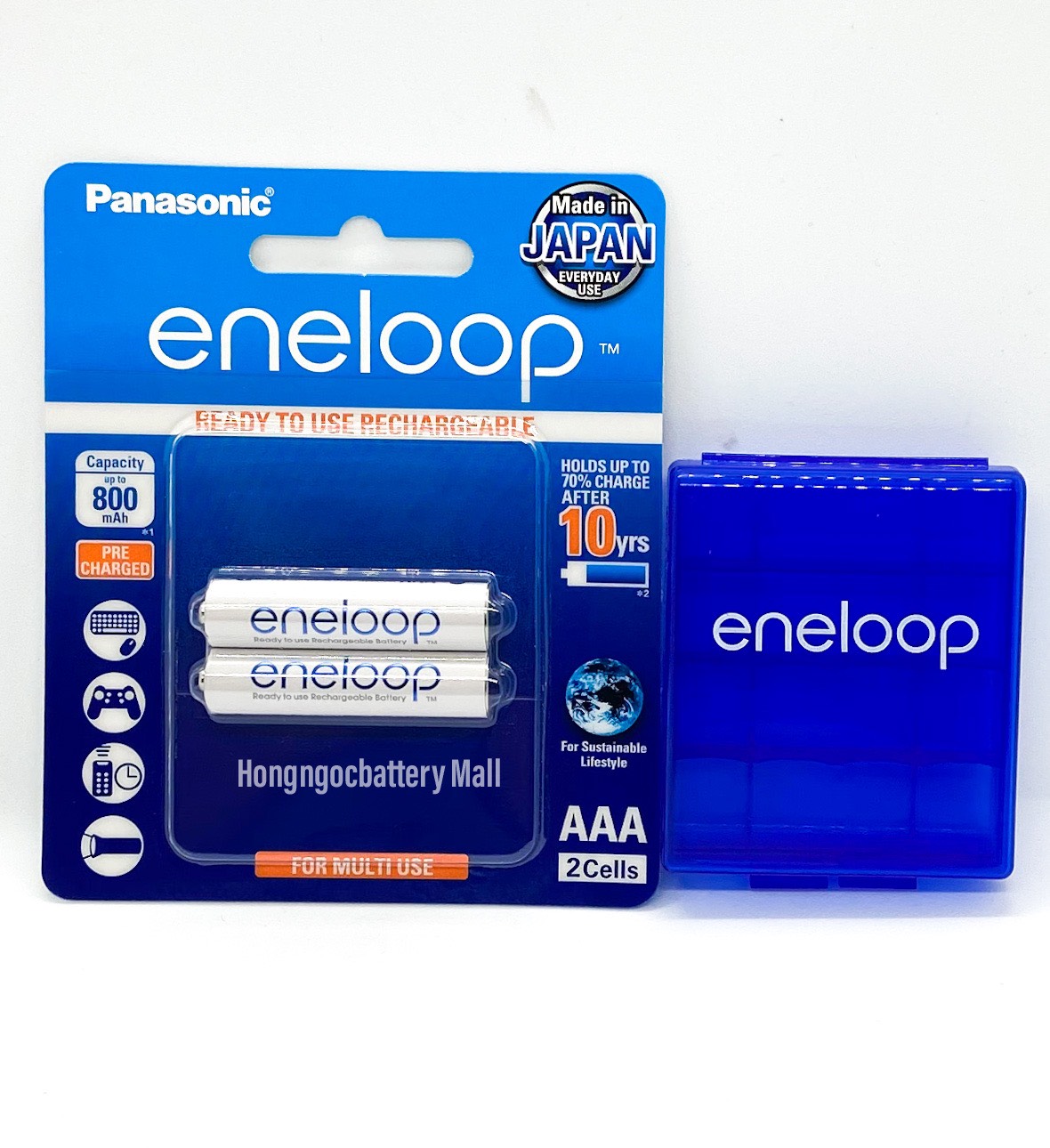 Vỉ 2 Viên Pin AAA Eneloop BK4MCCE Made in Japan
