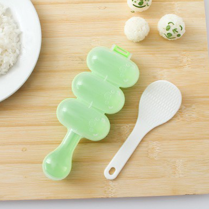 Bộ khuôn lắc cơm tạo hình cơm nắm cho bé ăn dặm, dụng cụ viên tròn cơm, làm cơm lắc vo tròn, Bộ Khuôn Lắc Cơm Tạo Hình Cơm Nắm Cho Bé Ăn Dặm