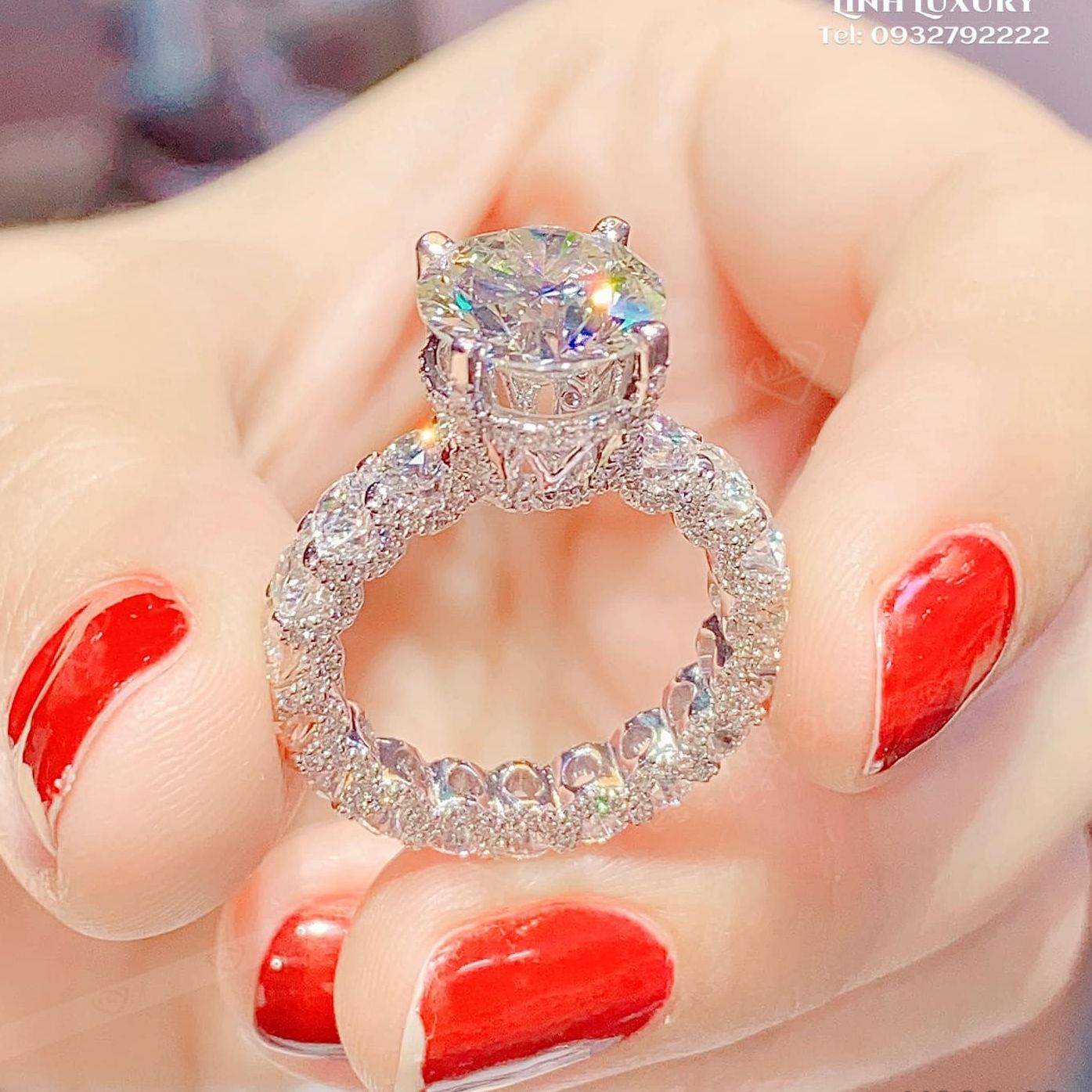 Nhẫn cao cấp, nhẫn nữ đẹp mạ bạch kim, nhẫn nữ bạc Ý, nhẫn thời trang, nhẫn vàng 24k mạ vàng trắng, nhẫn kim cương đẹp N787 - Trang Sức GADO