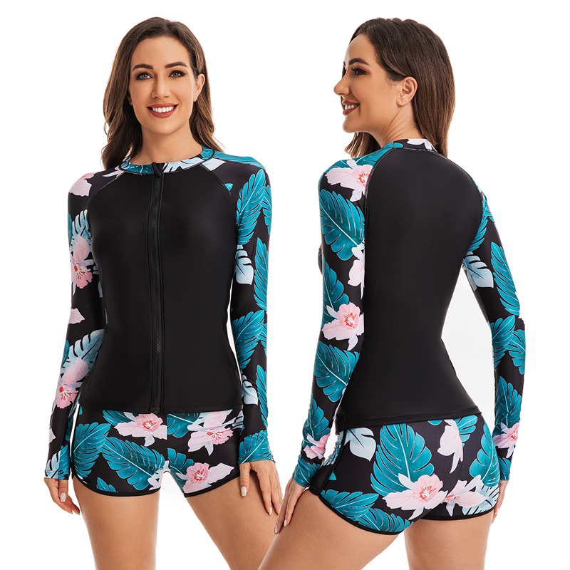Sexy Swimsuit Bikini mujer Rashguard women Long Sleeve swimwear rashguard surfing Two Piece Swimsuit Tankini Set surf swimming