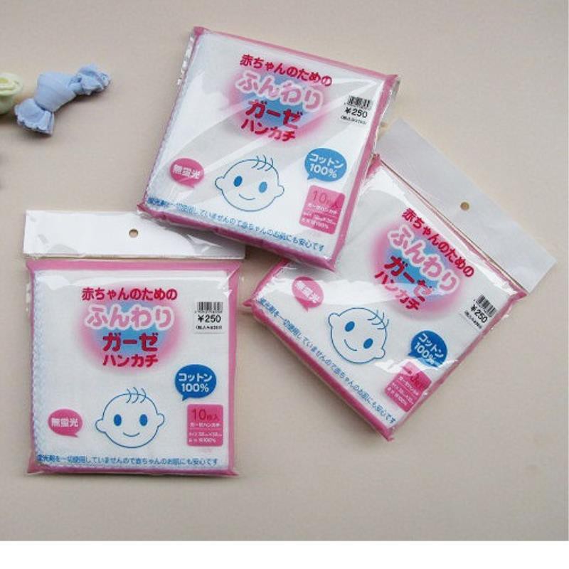 BỘ 10 khăn xô sữa trơn xuất Nhật ( 1 túi 10 chiếc)