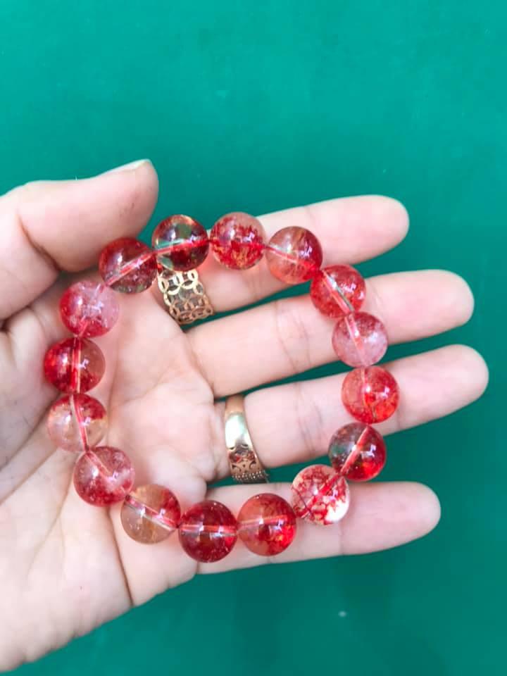 [HCM]VÒNG TAY THẠCH ANH ƯU LINH ĐỎ 12LY
