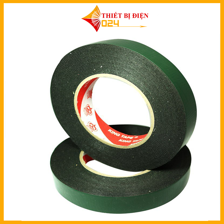 Băng dính 2 mặt 2cm màu xanh siêu dính