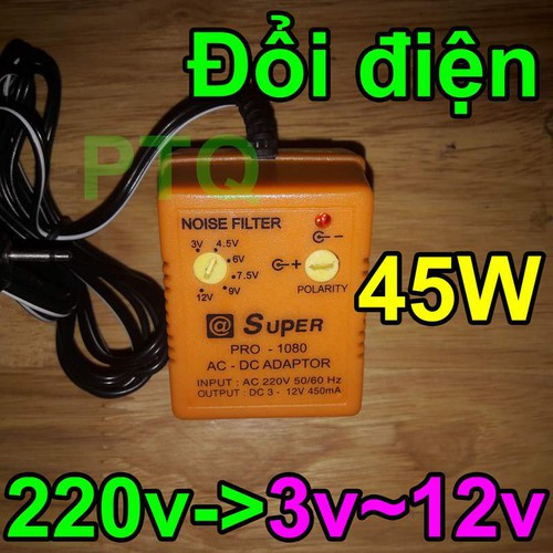 Adaptor AC DC Cục chuyển điện 3v 4v 12v ra 220v 450mA - bộ đổi nguồn biến thế biến áp chuyển điện 220v ra 12v 3v 4.5v 6v 7.5v 9v cục adapter