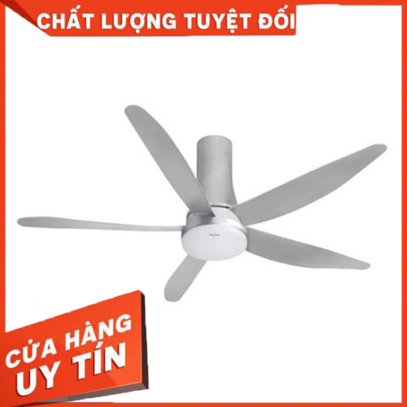 Quạt trần panasonic 5 cánh đèn LED thay đổi 4 cấp độ màu, động cơ DC