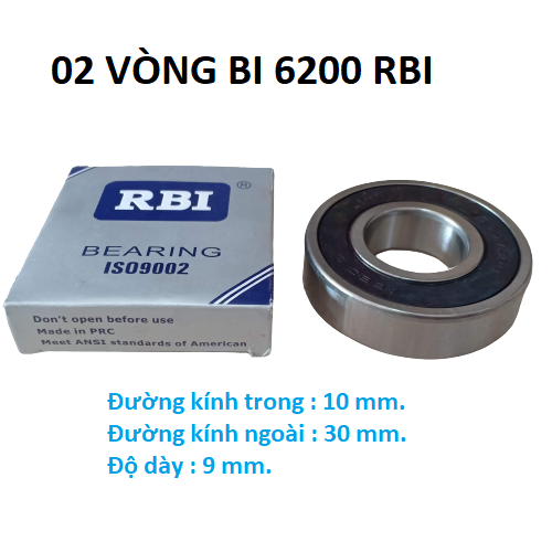 02 vòng bi 6200 RBI chất lượng cao