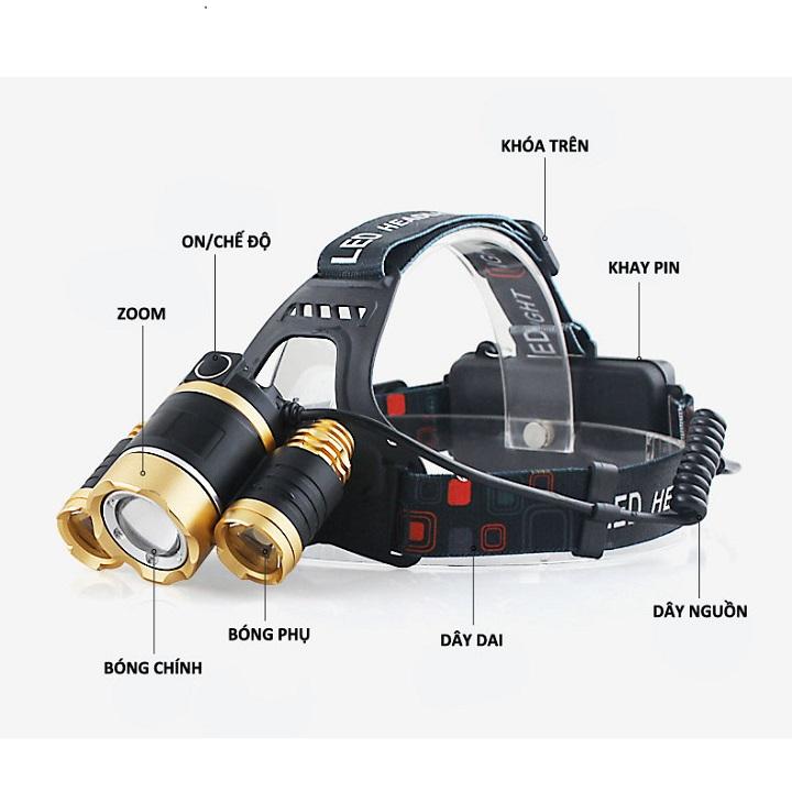 Đèn pin đội đầu 3 pha siêu sáng