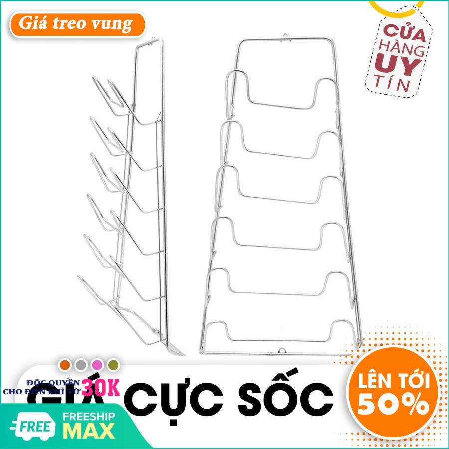 Giá treo vung nhà bếp, giá treo vung nhà bếp 7 tầng, giá treo vung inox- phụ kiện nhà bếp inox tiện dụng, giá treo vung inox, giá treo vung nhà bếp tiện dụng, ngăn nắp