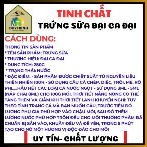 [HCM] Tinh mùi câu cá - Trứng Sữa - Đại Ca Đại
