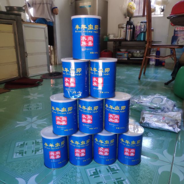 Atermia trung quốc lon xanh 425g , thức ăn cho cá guppy , betta 425g