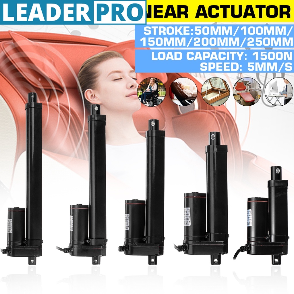 Dc 12v ip54 1500n linear actuator 50mm 100mm 150mm 200mm 250mm stroke linear drive electric motor linear motor controlle