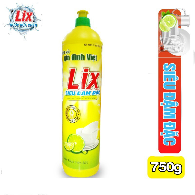 Nước rửa chén Lix đậm đặc 750g