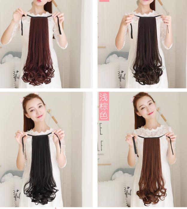 [HCM]Tóc Cột Xoắn Đuôi Cao Cấp Màu Đen Tự Nhiên