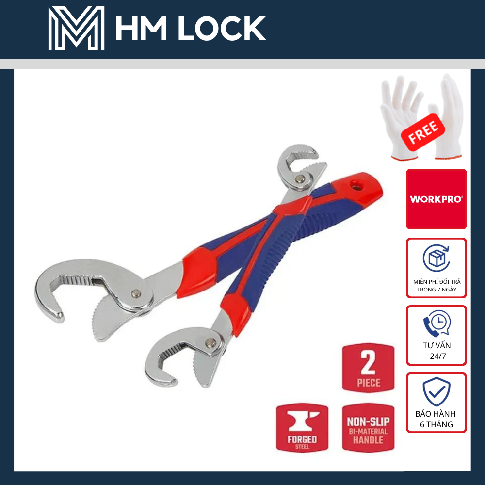 Mỏ lết đa năng điều chỉnh được size 6-31mm workpro - hàng chính hãng - wp202516