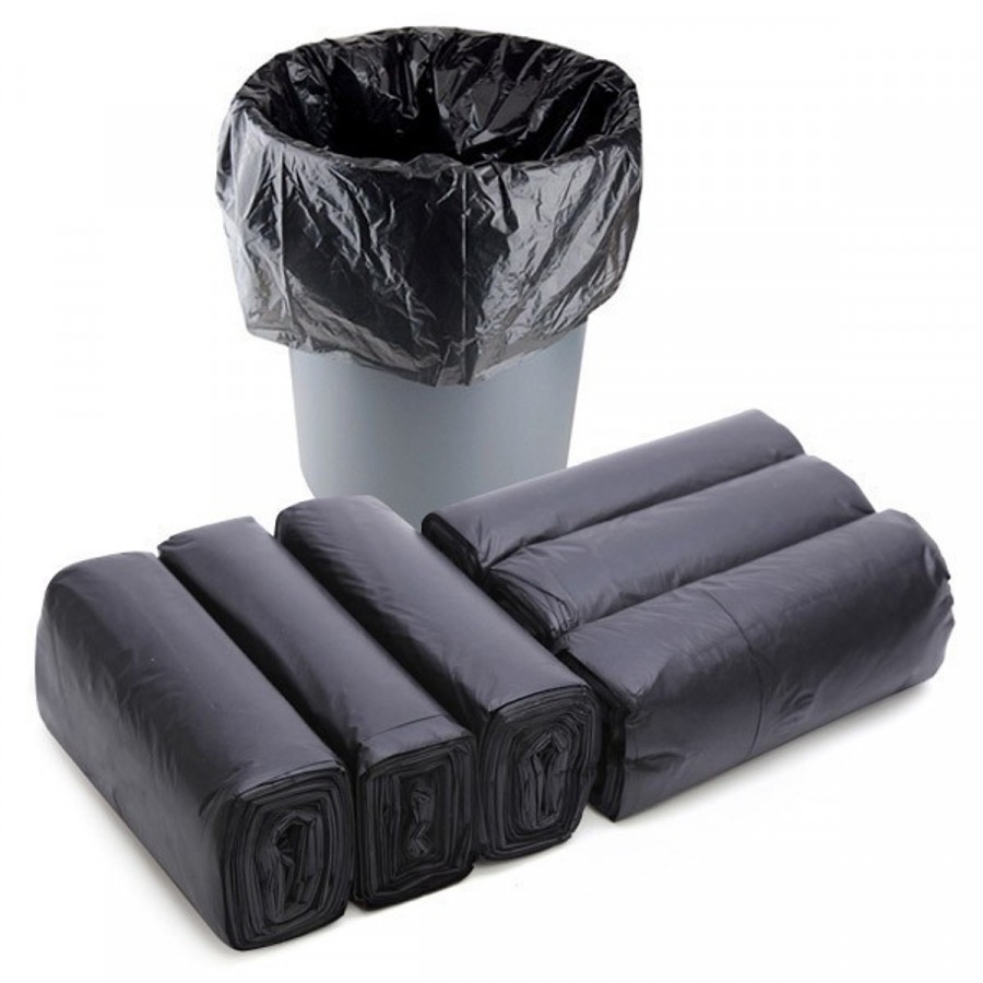Combo 3 cuộn túi rác tự phân hủy size đại màu đen 64x78cm