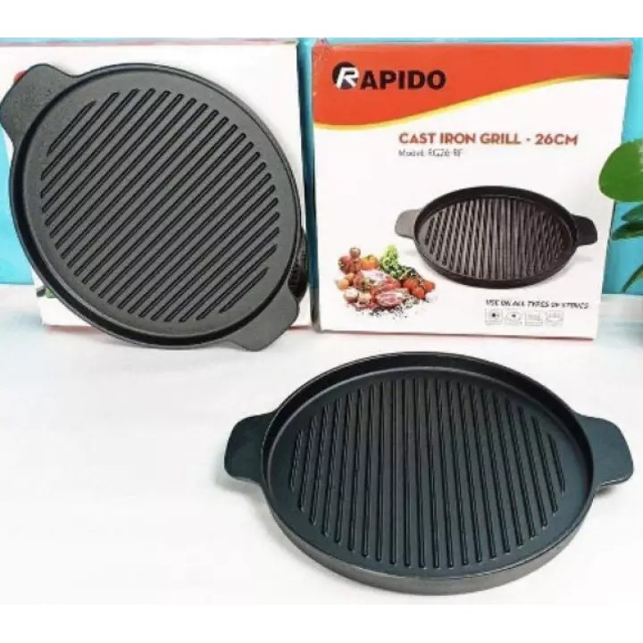 Chảo nướng tròn gang Rapido size 26cm