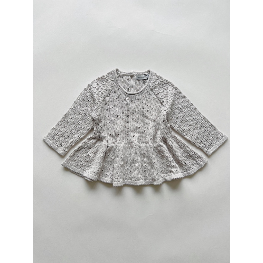 Áo len bé gái điệu đà Macro & Micro Sushi Knitted Peplum
