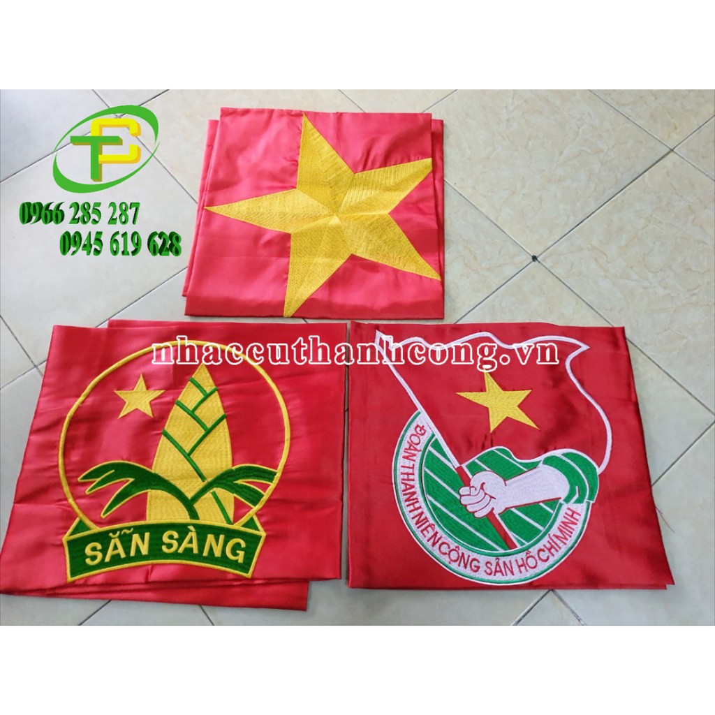 Cờ ĐOÀN Thanh Niên Logo Thêu Sắt Nét
