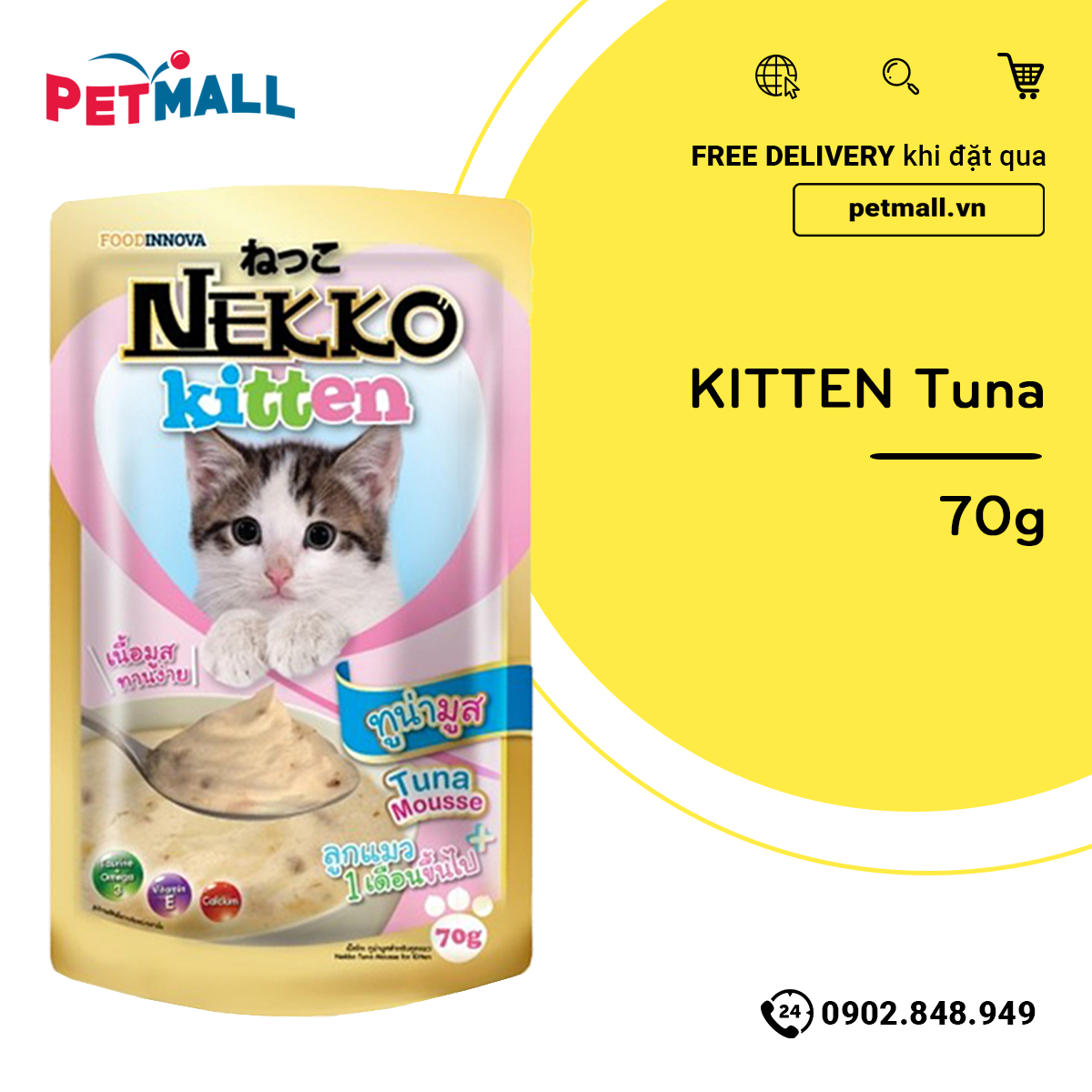 Combo 48 gói 70g - Pate mèo NEKKO Kitten - Mix vị Petmall
