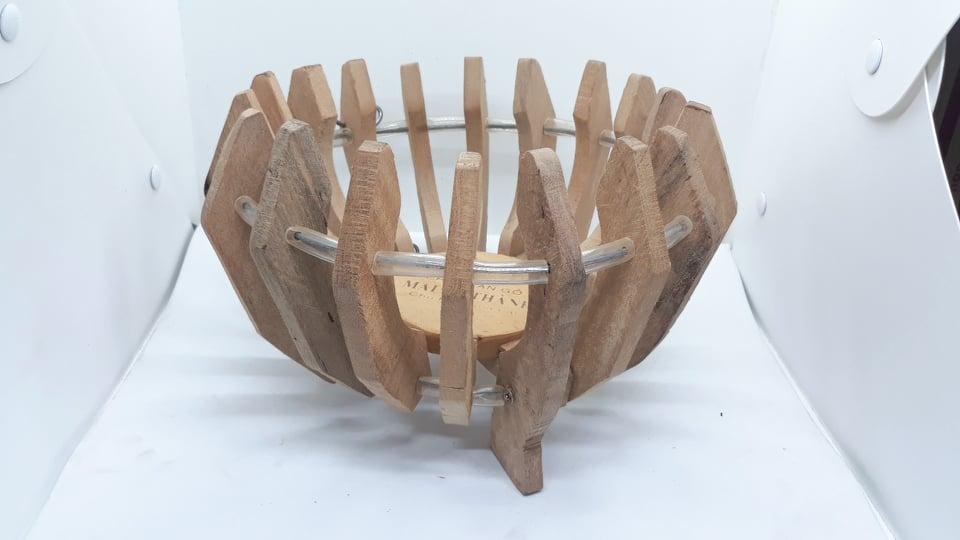 chậu gỗ hình bí size 30