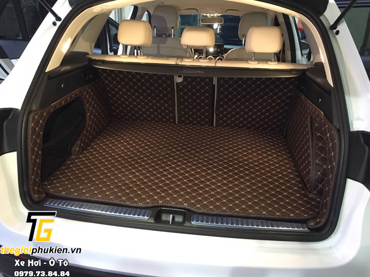 Combo THẢM SÀN, LÓT SÀN + LÓT CỐP DA 6D FULL THÀNH dành cho xe Mercedes GLC200, GLC250, GLC300