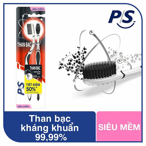 [Siêu thị WinMart] -  Bộ 2 Bàn chải đánh răng P/S Charcoal