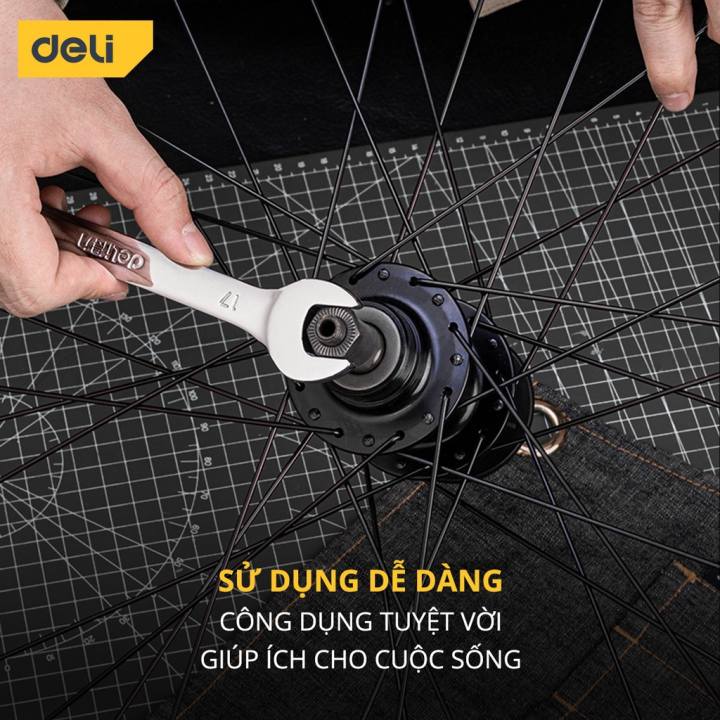 Cờ Lê Hai Đầu Đa Năng Deli Đa Dạng Kích Thước - Chất Liệu Cao Cấp Chống Mòn, Gỉ Sử Dụng Lâu Dài - DL130018 - Hình ảnh 5
