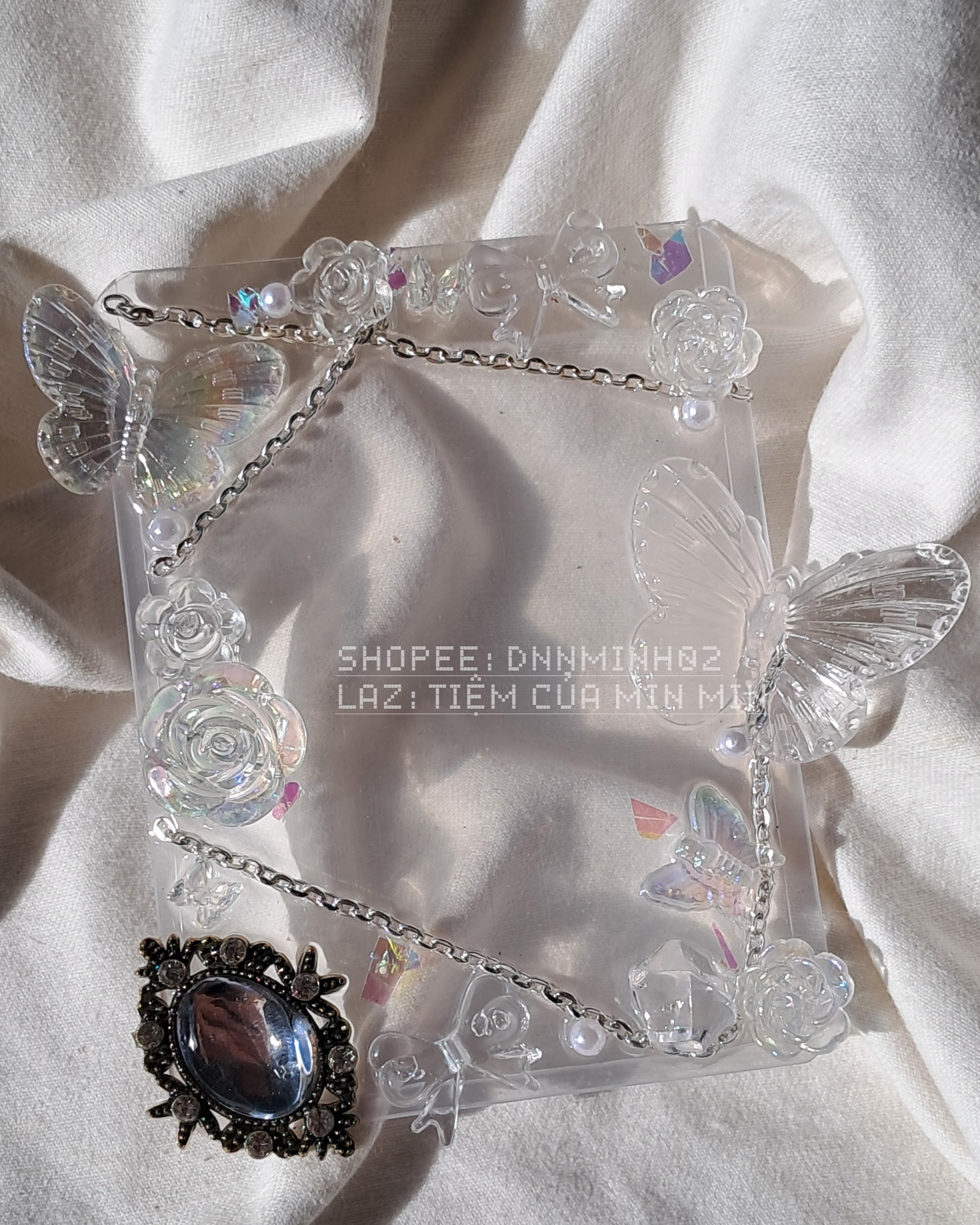 toploader decor handmade transparent & grey.