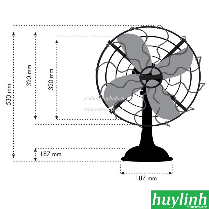 [Trả góp 0%]Quạt bàn kiểu cổ Sinwa B300