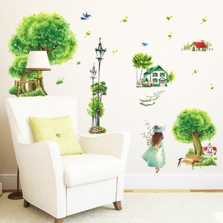 Decal Dán Tường Trang Trí Hình Cây Xanh