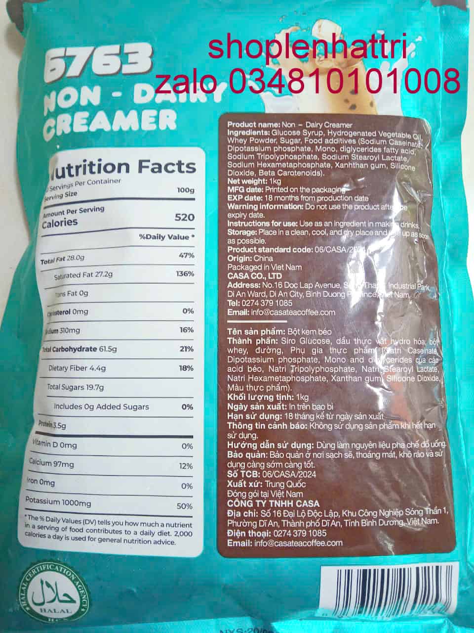 Bột kem béo 1kg