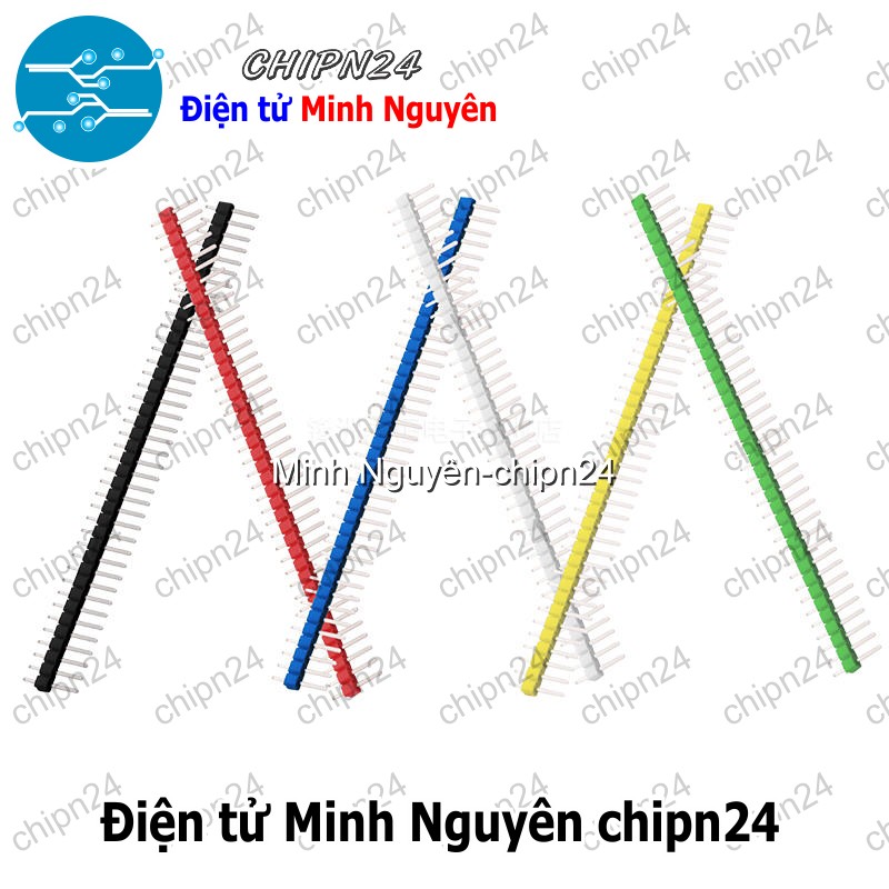 [3 cây] (H54) Header Hàng rào Đực Đơn Thẳng 2.54MM 1x40p (Đen/Đỏ/Vàng/Xanh Lá/Dương/Trắng) - [Chọn Loại] - HHH.00081