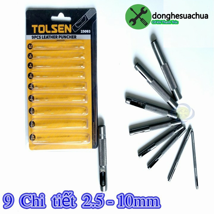[HCM]Bộ Đục lỗ Tolsen 25093 có 9 chi tiết