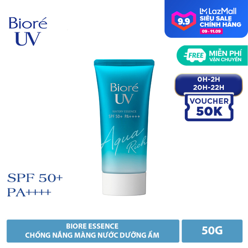 ESSENCE CHỐNG NẮNG MÀNG NƯỚC DƯỠNG ẨM Bioré UV Aqua Rich Watery Essence  SPF50+/PA++++ 50G nhập khẩu