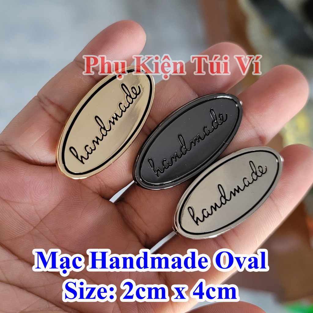 Mạc handmade oval trang trí túi xách