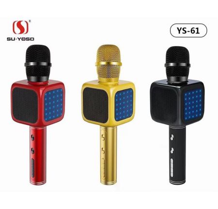 Micro karaoke bluetooth, Mic Karaoke YS-61 Micro Karaoke kèm Loa Bluetooth 3 trong 1, micro không dây, micro thu âm, micro karaoke.