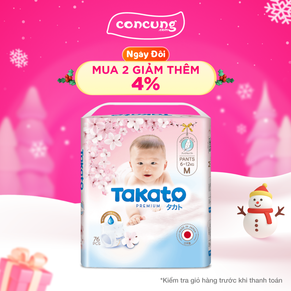 Tã quần Nhật Bản Takato siêu mềm mại (M, 76 miếng)