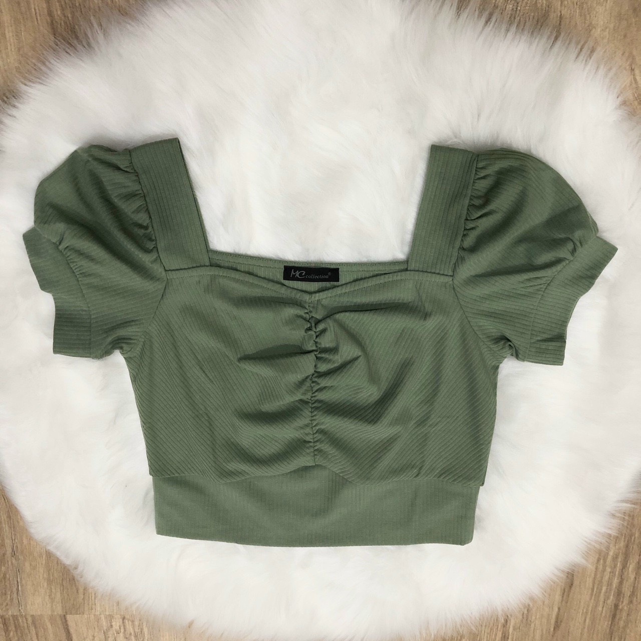 Áo croptop thun tăm cotton