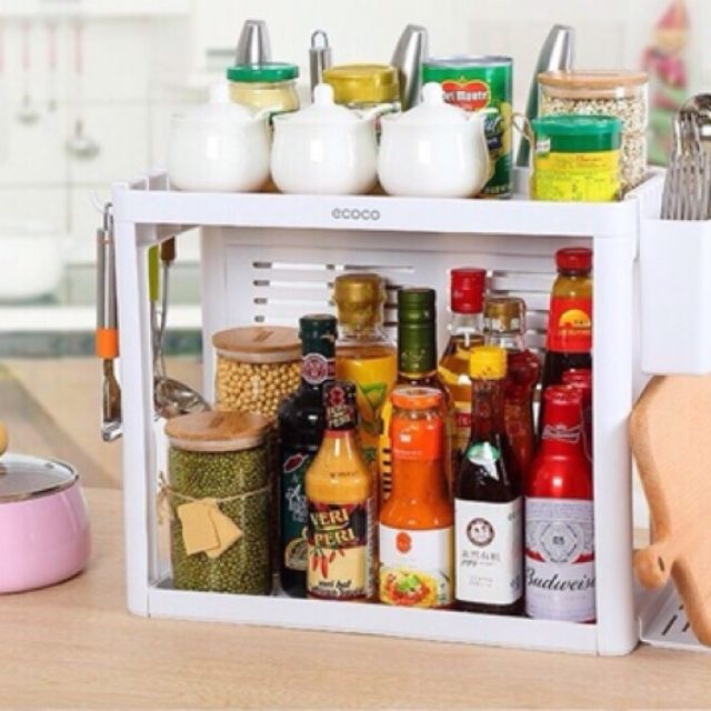 Kệ Gia Vị Kèm Cắm Dao Thớt Ecoco 1704